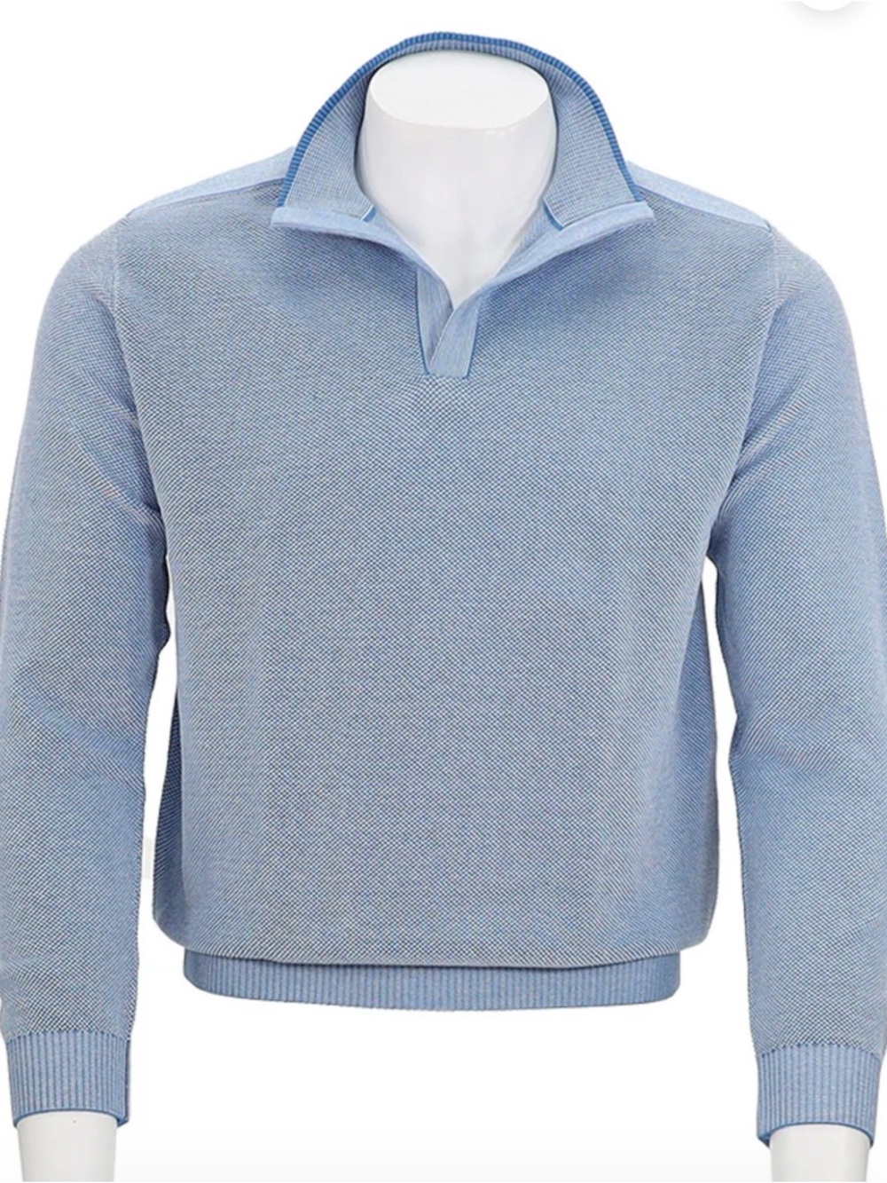 Men's Light Blue Quarter-Zip Sweater